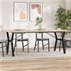 vidaXL Tavolo Pranzo Telaio a Y 200x100x75,5 cm Massello Pino e Ghisa