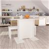 vidaXL Tavolo da Pranzo Bianco 110x60x75 cm in Legno Multistrato
