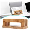 Supporto verticale per laptop da tavolo in legno di bambù, supporto per