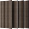 VOUNOT® Set da 4 Pannelli Fonoassorbenti 120x60x2,1 cm in MDF con Feltro di Poliestere Ignifugo, Pannelli Acustici da Parete 3D Isolamento Acustico per Soggiorno, Camera e Ufficio, Rovere Scuro