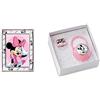 VALENTI & CO. Disney Baby Minnie Mouse Cornice Porta Foto Da Tavolo In Argento Per Neonato E Bambina & Disney Clip Ciuccio, Catenella Portaciuccio Con Box In Argento (Rosa)