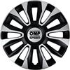Omp Speed Copricerchi Modello Magnum Nero/Argento/Carbonio, 15 Pollici, Set di 4