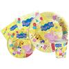 Ciao Kit Party Tavola Peppa Pig Peppa's Birthday per 8 persone (44 pezzi: 8 piatti Ø23cm, 8 piatti Ø18cm, 8 bicchieri 250ml, 20 tovaglioli 33x33cm) in carta compostabile eco-friendly
