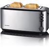 Severin AT 2509 Tostapane 4 fette Maxi 1400W con griglia, tasto scongelamento e regolazi