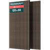 VOUNOT® Set da 2 Pannelli Fonoassorbenti 120x60x2,1 cm in MDF con Feltro di Poliestere Ignifugo, Pannelli Acustici da Parete 3D Isolamento Acustico per Soggiorno, Camera e Ufficio, Rovere Scuro