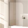 EMKE Parete doccia pieghevole per vasca da bagno, 90 x 140 cm, divisorio doccia pieghevole con vetro di sicurezza ESG da 6 mm, per vasca da bagno