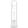 axentia Set con Rotoli di Carta Titolare Stand scopino WC con scopino Cromato Set per Bagno e WC della Spazzola e Contenitore, Metallo, Bianco, 19 x 19 x 64.5 cm