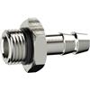 RIEGLER Beccuccio per tubo flessibile a vite, O-Ring, G 3/8, per tubo LW 10 mm, SW 20, MS vern., pressione di lavoro max. 25 bar Max. 80 °C