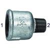 RIEGLER Manicotto di riduzione 246, IG/AG, Rp 3, R 2 1/2, temperatura di funzionamento da -20 °C a 300 °C, nero temperato, zincato a fuoco, DIN EN 10242