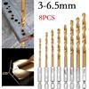 8 pezzi 3-6,5 mm HSS punta trapano gambo esagonale per legno metallo marmo forat