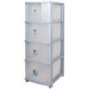 BELLI E FORTI Cassettiera in Plastica Pratika Slim Plus 4 Cassetti Grigio 37,5 x 28,5 x 80 cm