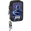 safta BATMAN - Astuccio scuola con 37 utili inclusi, astuccio per bambini, ideale per bambini dai 5 ai 14 anni, comodo e versatile, qualità e resistenza, 12,5 x 5,5 x 19,5 cm