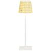 Zafferano, Poldina Pro con Cover, Lampada da Tavolo Ricaricabile e Senza Fili con Controllo Touch, Lampada da Esterni, Dimmer, 2200-3000 K, Altezza 38 cm, Colore Bianco - Limoni Gialli