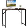 FANTASK Scrivania, Tavolo da ufficio 100-cm-Desktop, Piccolo tavolo per computer (Marrone rustico)