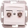 elektro-plast nasielsk Carla 5901752639621 Presa Antenna Doppia TV Tipo F-F Senza Cornice Bianco 1787-10 Electro-Plast Guscio Elettrolitico