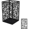 Louis Moulin Portacandela quadrato design - motivo ninfea - lanterna candela in metallo nero carbone - H 30 x 17,5 cm - Decorazione per interni ed esterni