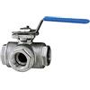 RIEGLER 103476-1082 H-ES - Valvola a sfera a 3 vie, foro a T, in acciaio inox 1.4408, G 2, DN 50, 1 pezzo