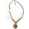 Shelly Collana Donna Shelly Acciaio Oro Perle Fiume Moneta Stile Vintage