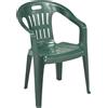 Ipae-Progarden Poltrona Piona Esterno Sedia Giardino Impilabile con Braccioli Plastica Verde