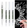 Qneneam Set di 4 Pennarello Bianco Indelebile Pennarelli Bianchi Punta Fine 1.0 mm P
