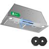 KICHPOWER Cappa da incasso 72 cm 400 m³/h Cappa da Cucina 3 Velocità e Funzione Booster