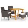vidaXL Set Mobili da Pranzo per Giardino 5 pz Marrone
