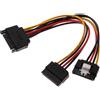 SATA Power Y Splitter Cavo Adattatore 15Pin Maschio A 2 Femmina Chassis Cavo