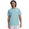 Under Armour Uomo Maglietta Larga con Logo sul Petto Sinistro, Titanium/Clay Green