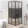 vidaXL Box Doccia a Righe ESG 80x80x180 cm Nero