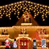 Auriostar Luci Natale Esterno Cascata 7.5M 306 LED Luci Natalizie per Esterno Tenda