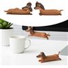2x statuette di cane bassotto, simpatiche decorazioni per monitor di