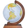 DONAU Globo politico-fisico del Danubio/Diametro 32 cm/Mappa in tedesco/Globo in legno illuminato/App Multiglobear/Strumento didattico/Decorazione da scrivania/Per bambini e adulti