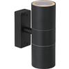 Lucide Arne di LED - lampada da parete esterna - Ø 6,3 cm - LED - GU10 - 2 X 5 W 2700 K - IP44 - cromato opaco, Ferro, Black, GU10 5 wattsW 230 voltsV