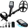 SUNPOW Metal Detector Professionale Ricaricabile per Adulti 6 Tipi di Metallo Bobina
