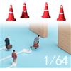 4 coni stradali in miniatura in scala 1/64, segnaletica stradale giocattolo