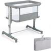 COSTWAY 3 in 1 Culla Neonato Fianco Letto Lettino Neonato Dondolo con Materasso Culla Co