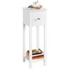 Yaheetech Comodino da Camera da Letto Tavolino Stretto in Stile Shabby Chic con Cassetto