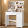 VASAGLE KAILYN Collezione Toeletta Tavolo da Trucco con Specchio Grande a LED Ciabatta