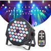 Garvee 1 batteria RGB per palcoscenico, 36 W, ricaricabile, con telecomando, modalità di attivazione DMX Sound e 7 luci, faretto per esterni, per DJ discoteca, feste, bar, Halloween, Weih