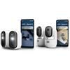 Arlo Essential 3 HD, videocamera WiFi esterna, 2 camere bianche Essential 3 Indoor HD PTZ, videocamera WiFi interna, visione notturna, audio bidirezionale, otturatore lente, 2 camere bianche