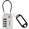 GRIFEMA GA1008W Lucchetti TSA con Combinazione a 4 Cifre, Cavo Acciaio Flessibile per Valigie, Borse e Viaggi, Bianco