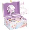 Procase Portagioie bambina unicorno carillon scatola gioielli regalo