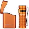 OLIGHT Baton4 kit Torcia EDC 1300 Lumen Alta Luminosità con Cassa di Ricarica, Dimensione Compatta con Luci Indicatrici e Pulsanti Intuitivi, Adatta per Uso Domestico o Viaggi all'Aperto (Arancione)