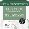 LILLYDOO Pannolini LILLYDOO con cellulosa non sbiancata, taglia 4 (9+ kg), 150 pz | Confezione di carta, 0% profumi e lozioni, dermatologicamente testati: assicurano un'ottima protezione dalle fuoriuscite
