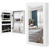 BAKAJI Specchiera Portagioie da Parete Muro Armadietto Portagioielli con Anta Porta Oggetti e Specchio Interno Armadio Organizer Porta Gioielli Colore Bianco (60 x 30 x 8,5 cm)