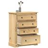 vidaXL Cassettiera Corona 92x48x120 cm in Legno Massello di Pino