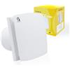 FanGoFast Aspiratore da Bagno 100mm Ventola di Aspirazione con Timer Regolabile e Sensore