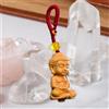Ciondolo portachiavi con statua di Buddha in legno, ornamento da appendere
