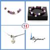 A Bijoux Pietre E Minéraux. Parure Braccialetto Collana Perle Occhio di Tigre Viola +