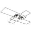 Briloner - Plafoniera LED Soffitto, lampada LED da soffitto dimmerabile a passi, lampada da soggiorno con funzione di memoria, 50 Watt, 6600 Lumen, 3000 Kelvin, cromo-alluminio, 1040x710x95mm (LxWxH)